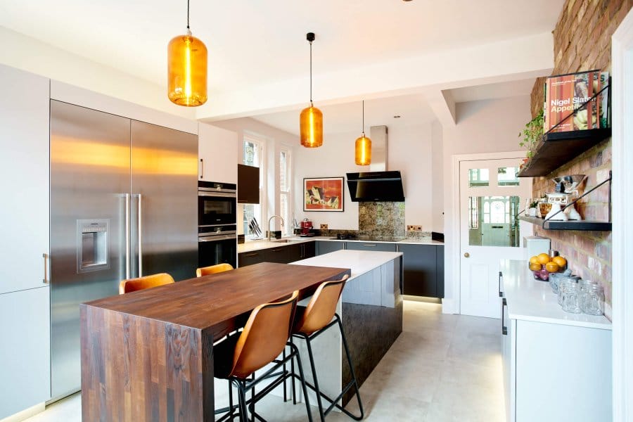 Modern industrial kitchen with island