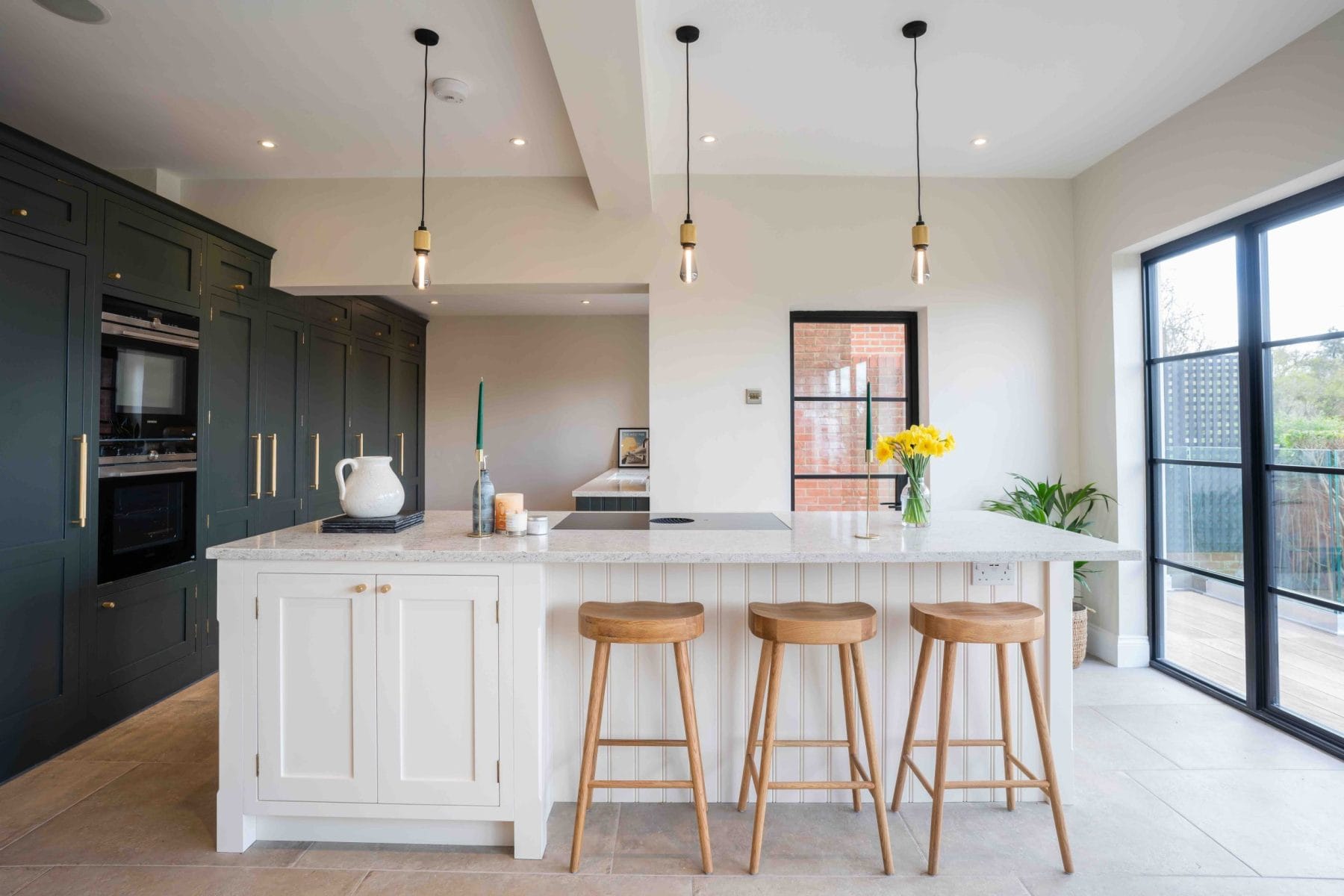 Two-Tone Shaker Kitchen in Green and White