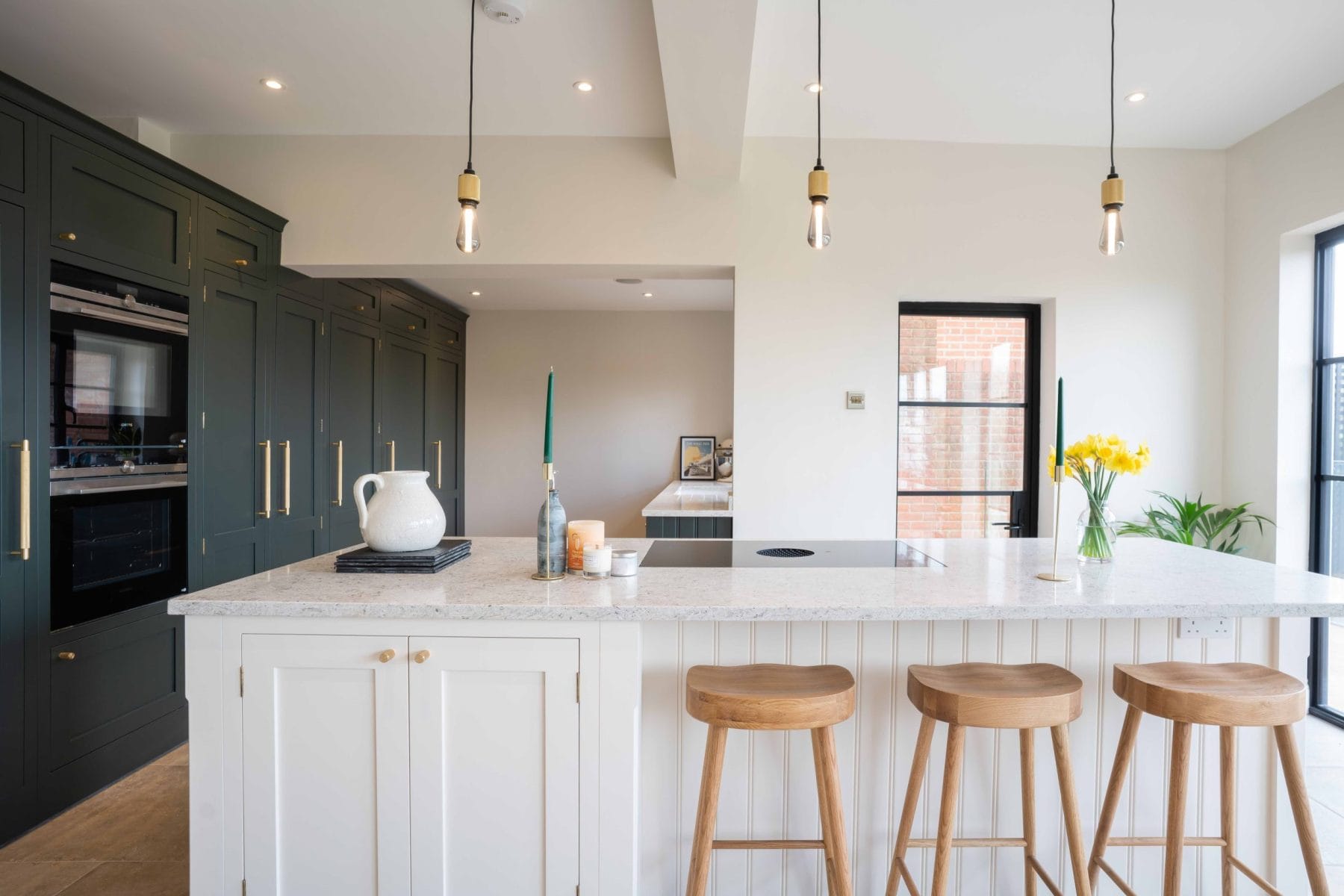 Two-Tone Shaker Kitchen in Green and White