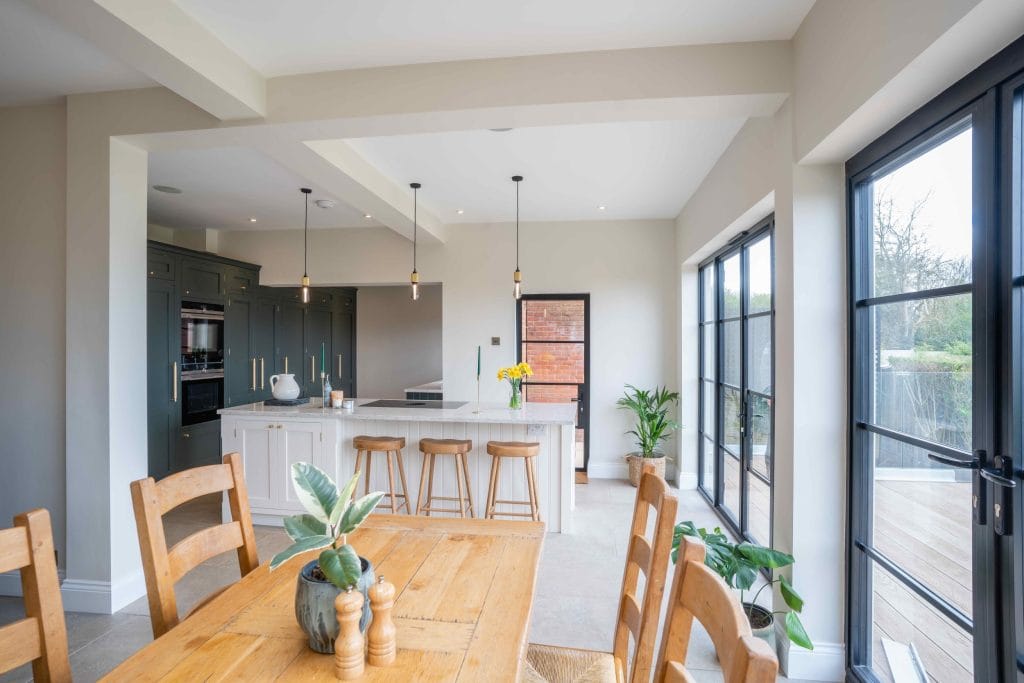 Two-Tone Shaker Kitchen in Green and White